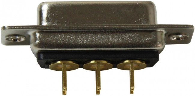 683M3W3203L001, D-Sub Mixed Contact Connectors Coax Combo D Vert PCB 3W3/F/50O/VT