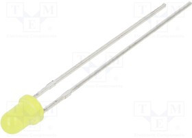 OSY53144A-VV, LED; 3mm; yellow; 400mcd; 40°; Front: convex; 2.5?15V; Pitch: 2.54mm