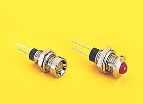 DX1116/RD, LED Panel Mount Indicators Chrome Pltd Bezel Red Indicator