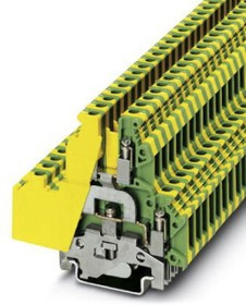3007123, UKKB 5-PE Series Green/Yellow Fused DIN Rail Terminal, Double-Level, Screw Termination 3007123, UKKB 5-PE Series Green/Yellow Fused DIN Rail Terminal, Double-Level, Screw Termination
