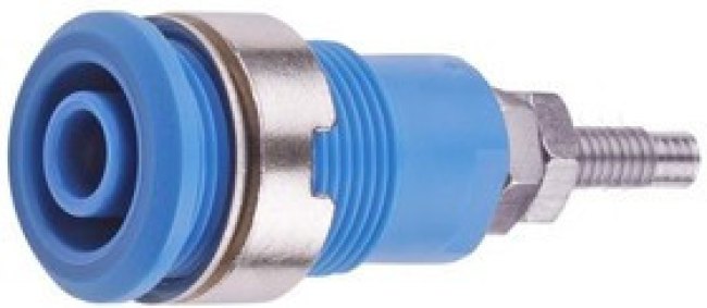 49.7043-23, Blue Female Banana Plug Solder 1kV
