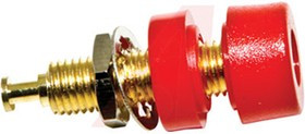 BU-P2854-2, Red Female Banana Socket, 4 mm Connector, Solder Termination, 15A, 2000V dc, Gold Plating