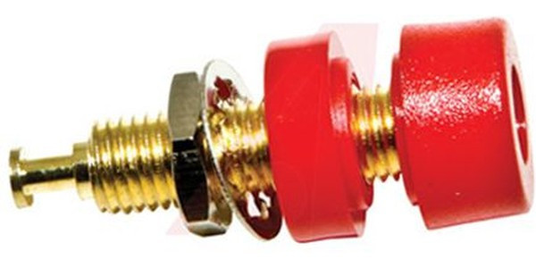 BU-P2854-2, Red Female Banana Socket, 4 mm Connector, Solder Termination, 15A, 2000V dc, Gold Plating BU-P2854-2, Red Female Banana Socket, 4 mm Connector, Solder Termination, 15A, 2000V dc, Gold Plating