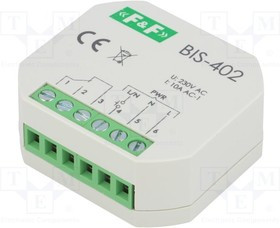 BIS-402, Реле: установочное, бистабильное, NO, Алгоритм раб: OFF-ON, 10А