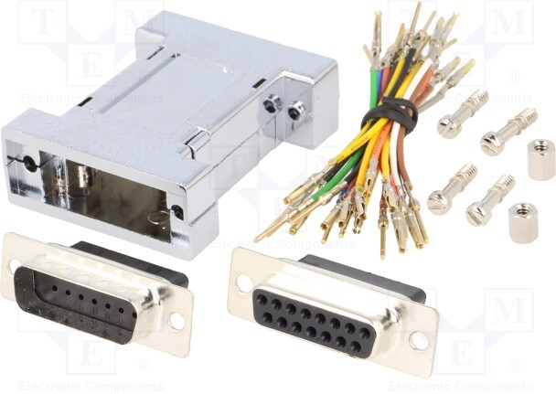 GA-1515-MF-M-K, Переходник: адаптер, D-Sub 15pin "папа", D-Sub 15pin "мама"