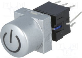 PB61302BL-14-101, Переключатель: клавиатура, Power, Пол: 2, DPDT, 0,1A/30ВDC, LED