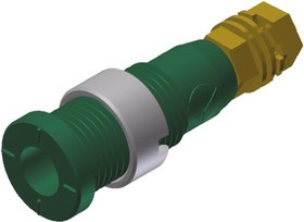 975454704, Green Female Banana Socket, 2mm Connector, Solder Termination, 10A, 1000V ac/dc, Gold