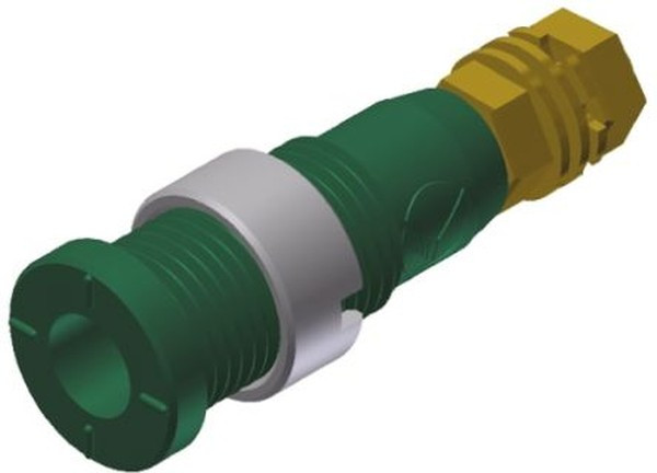 975454704, Green Female Banana Socket, 2mm Connector, Solder Termination, 10A, 1000V ac/dc, Gold