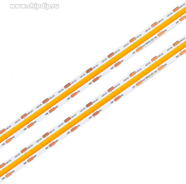 ML-R504-COB-Y-S, Лента светодиодная COB, желтый, 12В, 12Вт/м, 504д/м, 305лм/м, IP20, 10мм, 1м