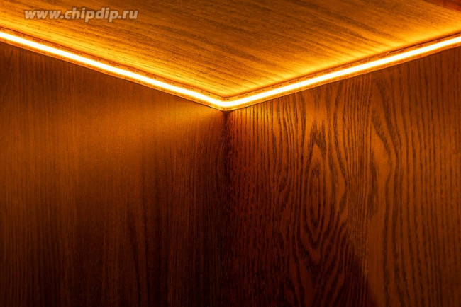 ML-R504-COB-Y-S, Лента светодиодная COB, желтый, 12В, 12Вт/м, 504д/м, 305лм/м, IP20, 10мм, 1м