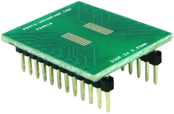 PA0019, Sockets &amp; Adapters SSOP-24 to DIP-24 SMT Adapter
