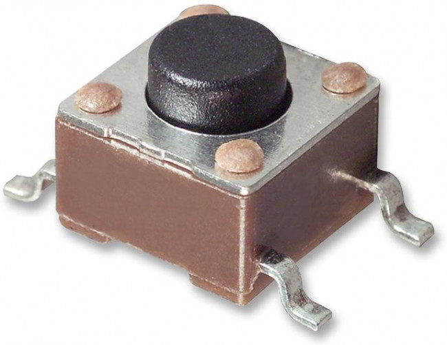 1977223-6, Switch Tactile OFF (ON) SPST Round Button Gull Wing 0.05A 24VDC 1000000Cycles 2.55N SMD T/R