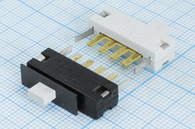 Переключатель движковый, 22x 7.0h5.5, контакты 4C+2C(GND), 0,3А, 125В, DPDT,ПД17-1 Переключатель движковый, 22x 7.0h5.5, контакты 4C+2C(GND), 0,3А, 125В, DPDT,ПД17-1