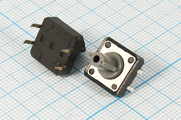 Переключатель тактовый 12x12x12 мм, высота над корпусом 8.0мм, NO, черный, 4PF, TS-1212A; №1458 ПКнТакт 12x12x12\h 8,0\\NO\чер\4PF\\TS-1212A