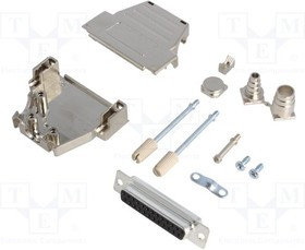 DSSK25-M-DMS-K, Разъем D-Sub; PIN: 25; вилка; "мама"; пайка; на провод; черный