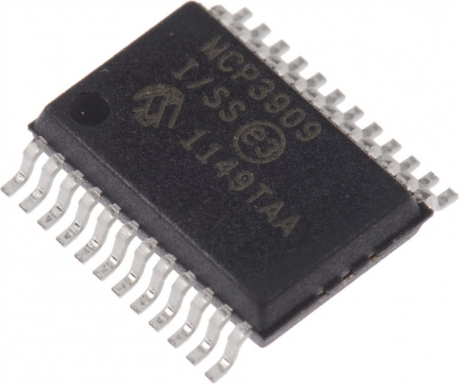 MCP3909-I/SS, Current & Power Monitors & Regulators Dynamic Range Energy Meter IC MCP3909-I/SS, Current & Power Monitors & Regulators Dynamic Range Energy Meter IC