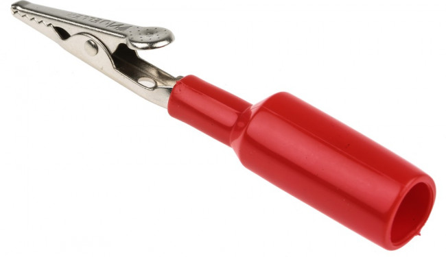 BU-P2240-2, Test Clips ALLIGATOR CLIP &amp; INSUL. RED 10PK