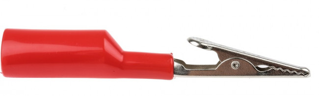 BU-P2240-2, Test Clips ALLIGATOR CLIP &amp; INSUL. RED 10PK