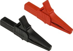 99.00077, Crocodile Clip 4 mm Connection, 32A, Black, Red
