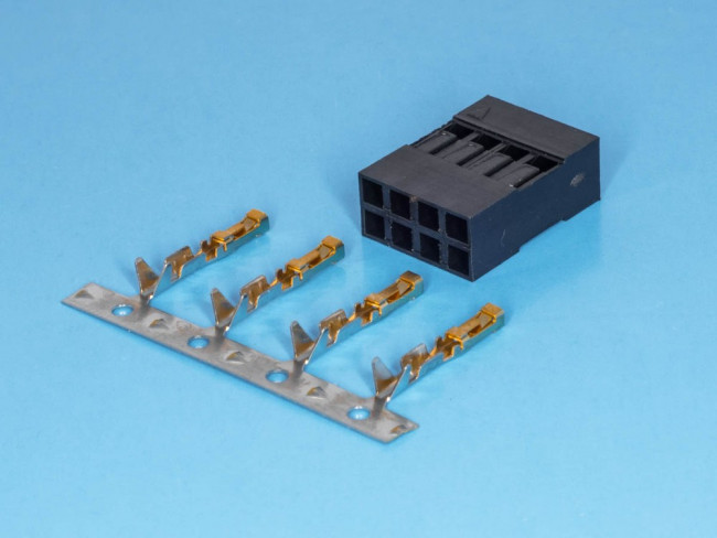 BLD-8, Разъем 2х4 гнездо на кабель, шаг 2.54мм, с контактами BLD-8, Разъем 2х4 гнездо на кабель, шаг 2.54мм, с контактами