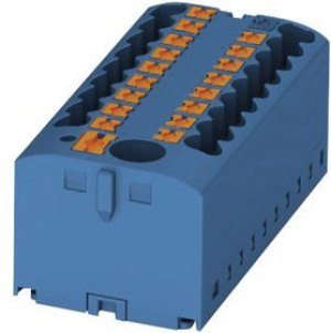 Distribution block, push-in connection, 0.14-4.0 mm², 19 pole, 24 A, 6 kV, blue, 3273376 Distribution block, push-in connection, 0.14-4.0 mm², 19 pole, 24 A, 6 kV, blue, 3273376