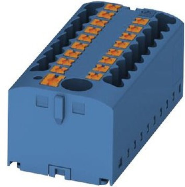 Distribution block, push-in connection, 0.14-4.0 mm², 19 pole, 24 A, 6 kV, blue, 3273376 Distribution block, push-in connection, 0.14-4.0 mm², 19 pole, 24 A, 6 kV, blue, 3273376
