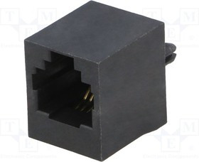 RJJU641407E1V088, Гнездо, RJ11, PIN: 4, Кат: 5, Конф: 6p4c, THT, прямой