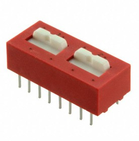 78H02T, DIP Switches / SIP Switches DIP Switch 4PST Raised Slide 2 Pos