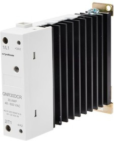 GNR30DCR, Твердотельное реле, 30 А, 600 В СКЗ, DIN-рейка, Винт, Произвольное Включение