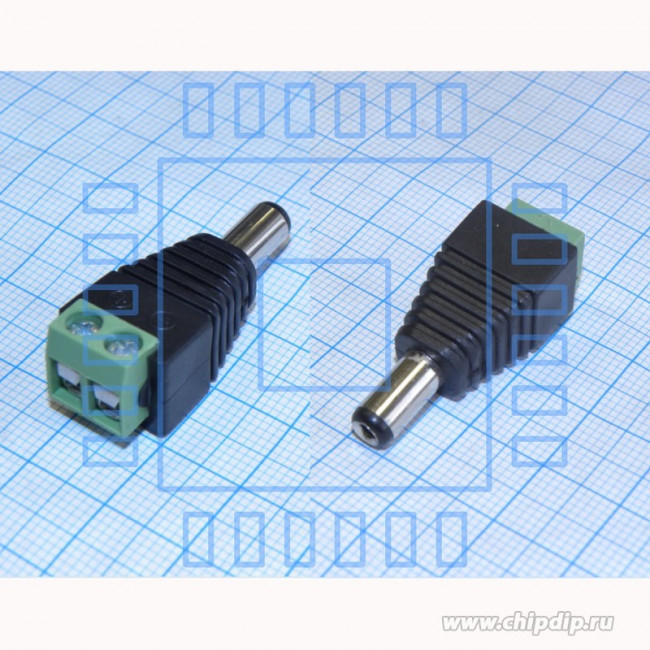 штекер 5.5*2.1 без пайки (клеммник), штекер питания без пайки