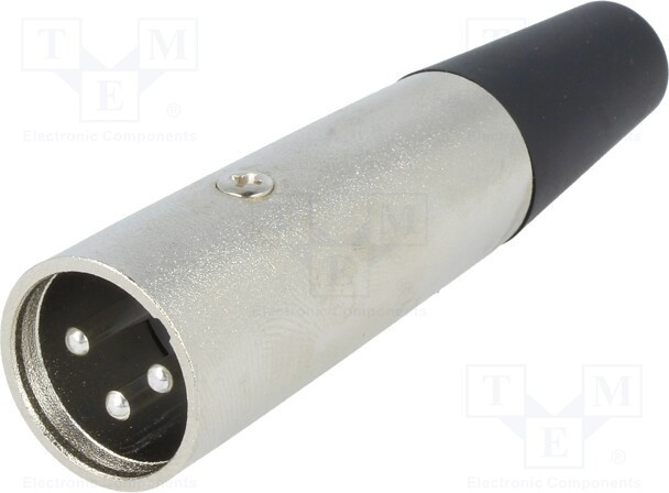 XLR-3W-2, Вилка, XLR, "папа", PIN 3, прямой, на провод