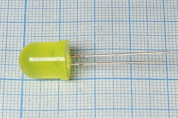 Мигающий светодиод желтый 10x14мм, 40 мкд, угол 60 градусов, линза матовая, L-816BYD; №5523 Y СДмиг 10x14 \жел\ 40\ 60\мат\L-816BYD\