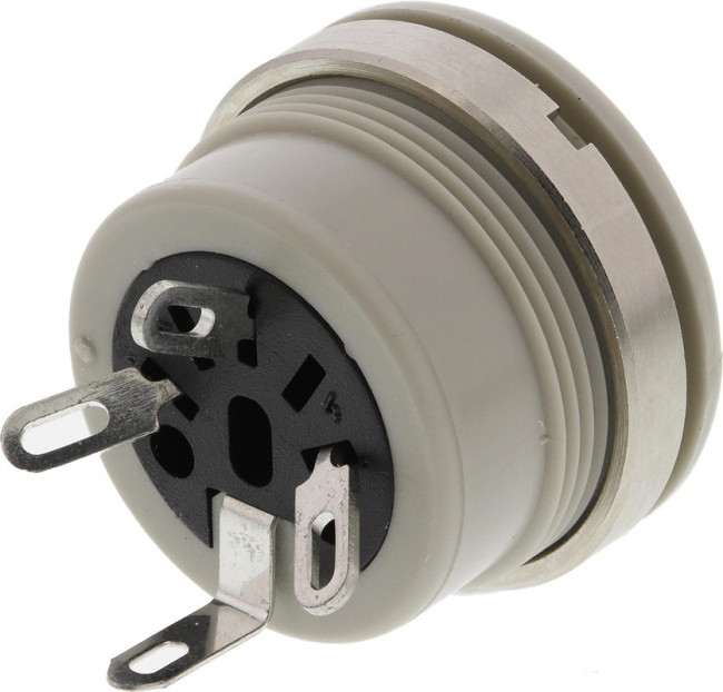 MAB 3 Pole Din Socket, DIN 41524, 4A, 34 V ac/dc IP30, Screw Lock, Female, Panel Mount