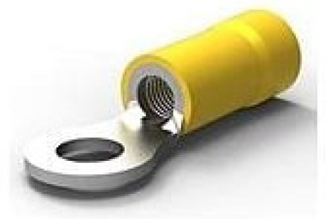 2-34854-1, PLASTI-GRIP Insulated Ring Terminal, M5 Stud Size, 2.6mm² to 6.6mm² Wire Size, Yellow