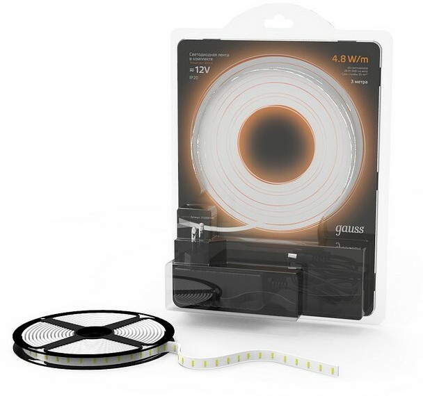 Лента светодиод. Gauss SMD 3м (312000148) Лента светодиод. Gauss SMD 3м (312000148)