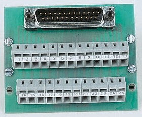 289-447, 25-Contact Male Interface Module, D-sub Connector, DIN Rail Mount, 1A