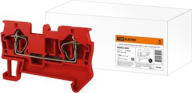 Зажим клеммный безвинтовой (ЗКБ) 2,5 мм2 31А красный TDM Зажим клеммный безвинтовой (ЗКБ) 2,5 мм2 31А красный TDM