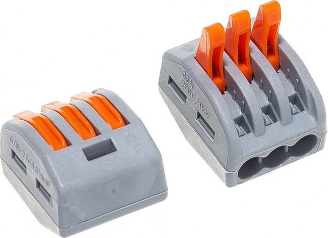 Cтроительно-монтажные клеммы 3-проводные LD222-413, 50шт в упак., 32397