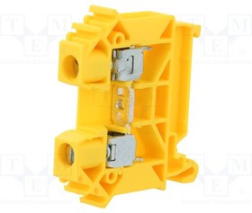 ZUG-6-YE, Соединитель: на рейку, 0,5-10мм2, Кол-во полюс: 1, клеммы: 2, TS35