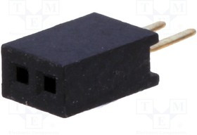 DS1065-01-1X2S8BV, Гнездо, IDC, "мама", PIN 2, прямой, 1,27мм, THT, 1x2, gold flash, 1А