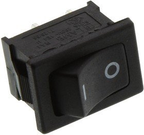 RA1113112R, Rocker Switches 10A 125VAC OFF-ON BLK body w WHT I/O