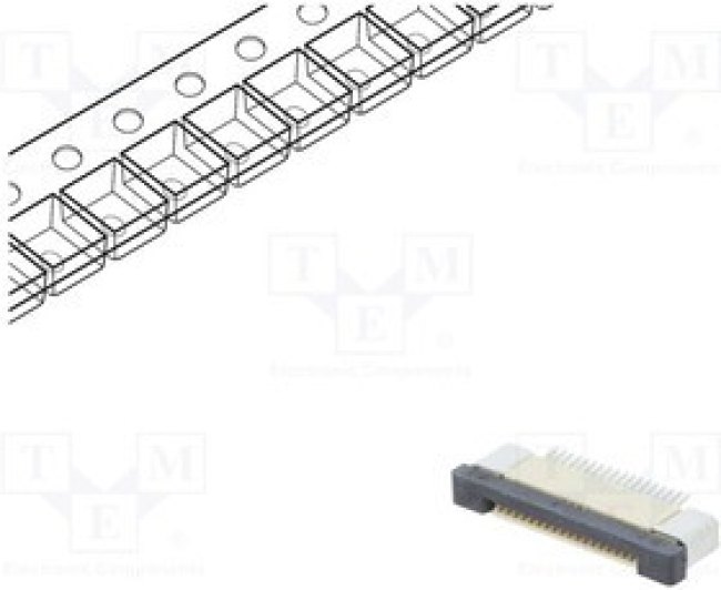 DS1020-09-18VBT1B-, Разъем: FFC (FPC); горизонтальный; PIN: 18; ZIF; SMT; 500мА; луженые