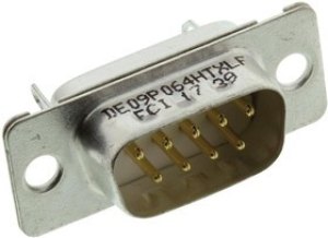 DE09P064HTXLF, Разъем D Sub, DB9, Standard, Штекер, Серия D, 9 контакт(-ов), DE, Solder Cup