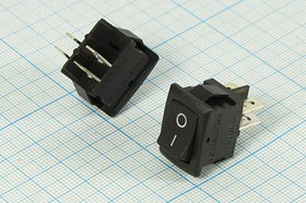 Клавишный выключатель 2-х полюсный чёрного цвета; №1013 B ПКл\\ 3\2xON-OFF\\чер\ чер\\4T\MRS201-3B\