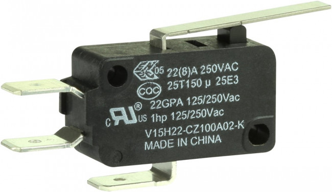 V15H22-CZ100A02-K, Basic / Snap Action Switches 22A,SPDT V-BASIC STANDARD SW