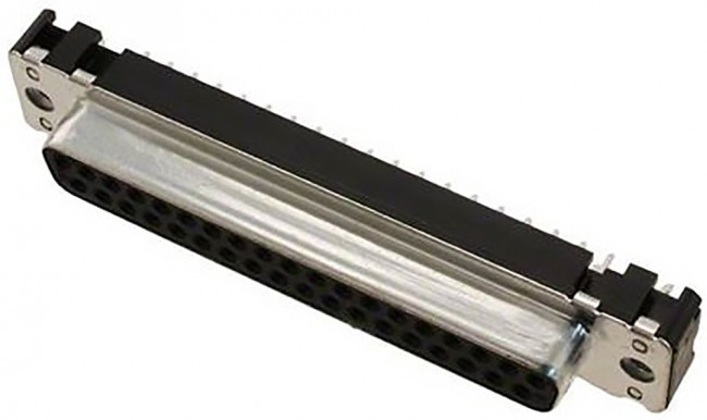 D-Sub socket, 37 pole, standard, equipped, straight, solder pin, 09664516512