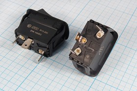 Автомобильный влагозащищенный клавишный выключатель с зелёной подсветкой 12В/20А, c фиксацией; №10224G Пкл\12\20\ON-OFF\\ чер\ILСДзел\IP56\3