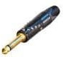 NP2X-B-CRYSTAL, Phone Connectors 1/4" MONO PLUG BLACK/GOLD