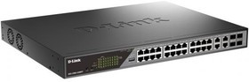 Коммутатор D-Link Smart L2 Surveillance Switch 24х1000Base-T PoE (8 PoE ports 802.3bt 90W), 4xCombo 1000Base-T PoE/SFP, PoE Budget 518W, Lon Коммутатор D-Link Smart L2 Surveillance Switch 24х1000Base-T PoE (8 PoE ports 802.3bt 90W), 4xCombo 1000Base-T PoE/SFP, PoE Budget 518W, Lon
