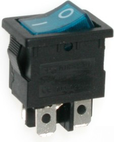 MIRS-201-C3 (синий), Переключатель с подсветкой ON-OFF (6A 125VAC, 3A 250VAC, 15A 12VDC) DPST 4P